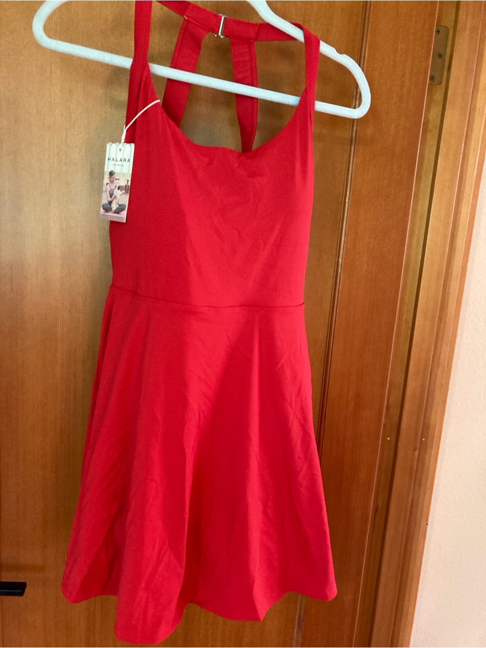 HALARA Vibrant Pink Fit-and-Flare One-Piece Swim Dress Size L New with Tag